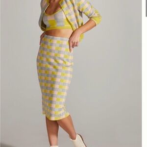 Maeve three piece cardigan tank skirt sweater set Large Anthropologie💛💛